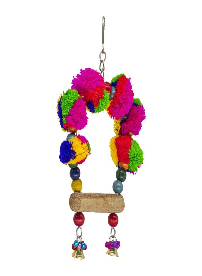 PETZOO Beautiful Bird Swing for Large Birds Toy for Birds, Pet Toy, Parrot, Cage Accessories, Resting Toy & Wooden Training Aid for Bird & Parrots - Image 2